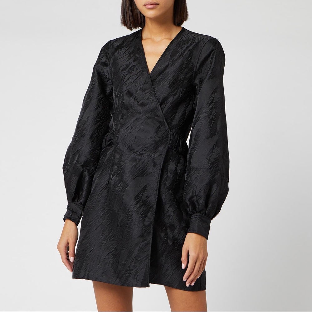 GANNI WRAP MINI DRESS